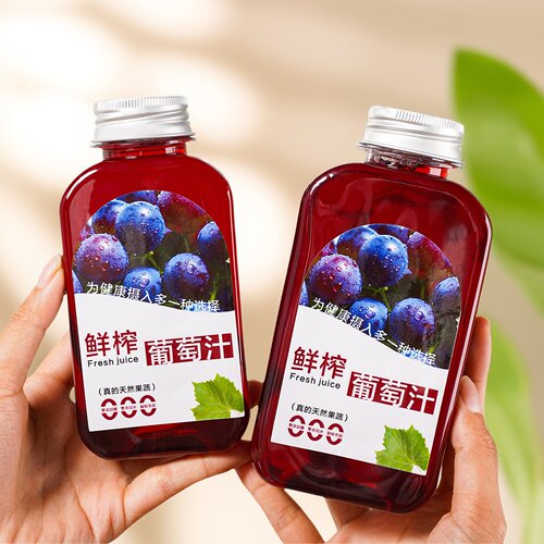 麦吉方形创意葡萄汁透明塑料瓶
