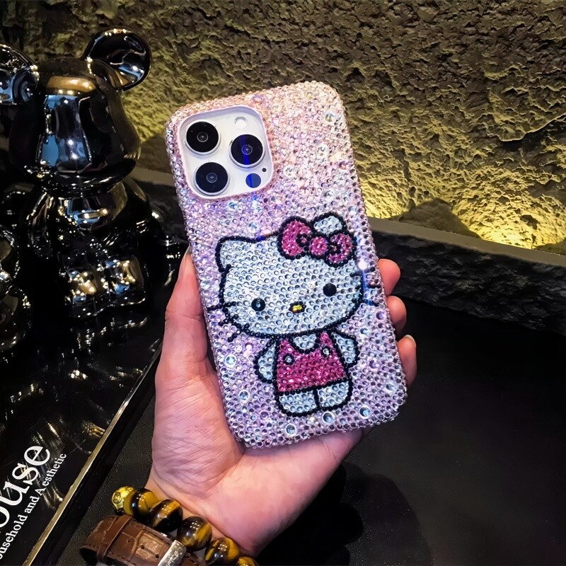懒懒同款成品DIY贴钻iPhone17pro16苹果系列华为Pura70手机壳KT猫