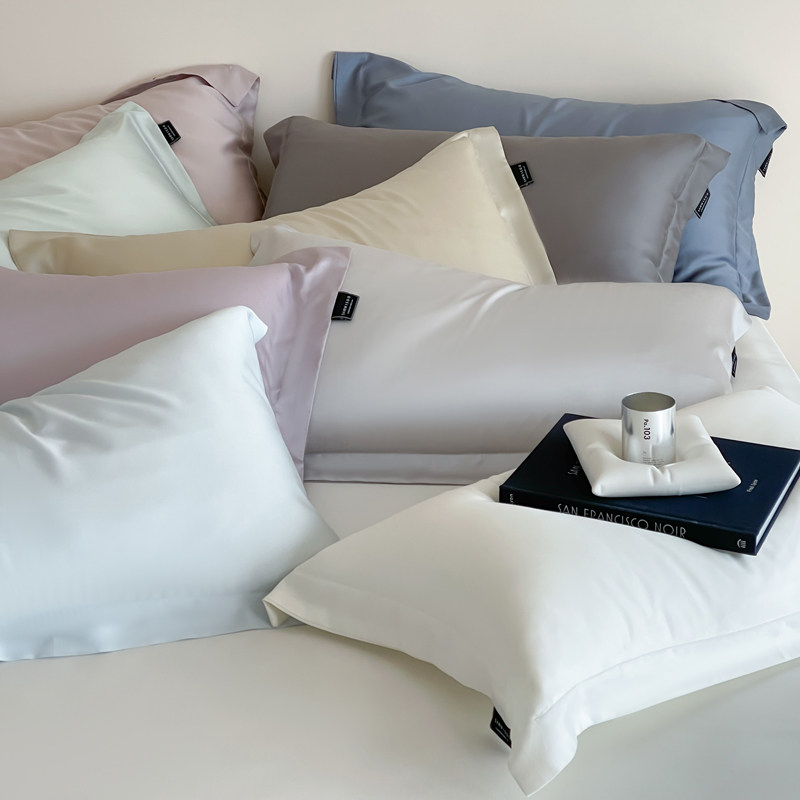 简约纯色60S兰精天丝枕套一对装春夏凉感48*74cm枕头套丝滑床品