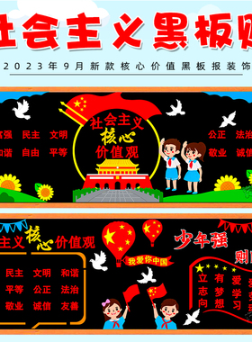 社会主义核心价值观黑板报装饰贴
