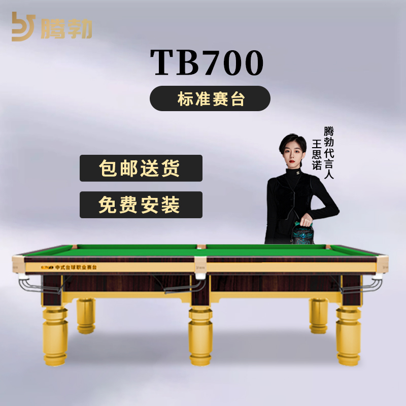 腾勃TB700台球桌家用标准型商用桌球台案子中式黑八球房室内台球