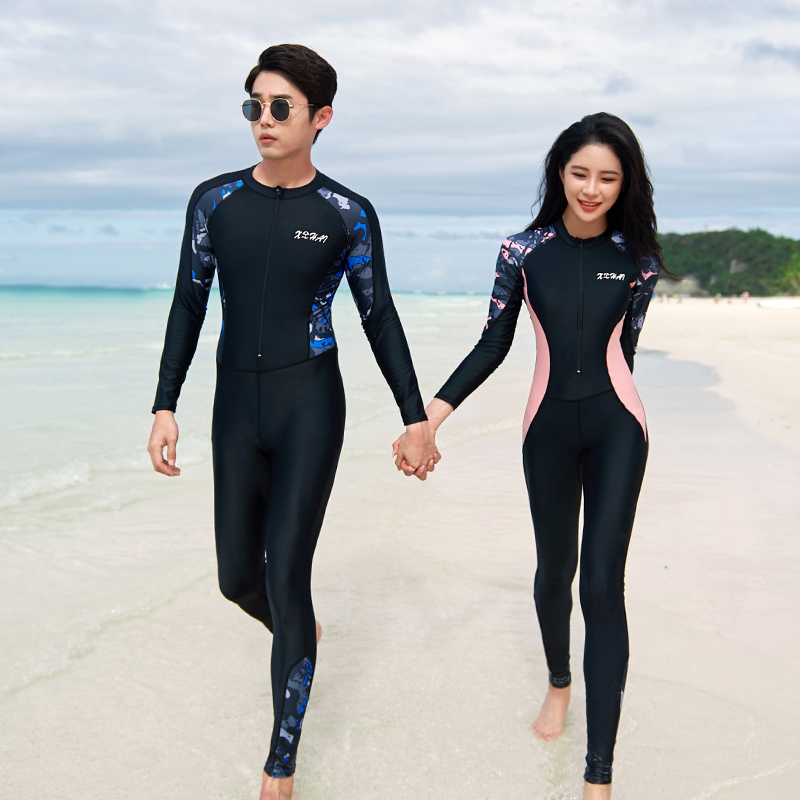 2025连体游泳衣男款长袖短袖防晒速干五分裤长裤女士泳衣情侣套装