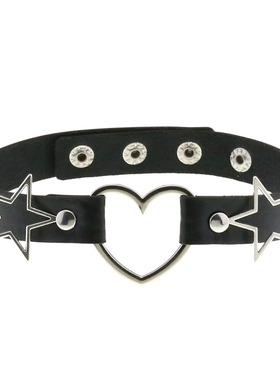 choker原宿软妹风皮质五角星项圈