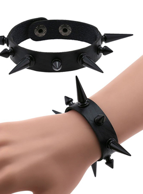 pu皮质手链个性夸张酒吧腕带手镯