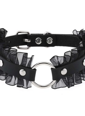 金属配件pu皮情侣独特黑色项链