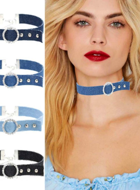 choker原宿颈链圆圈水钻时尚饰品