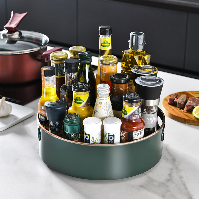 厨房调料置物架台面旋转收纳盘