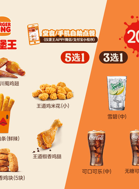 汉堡王 20次经典小食随心配 多次电子兑换券