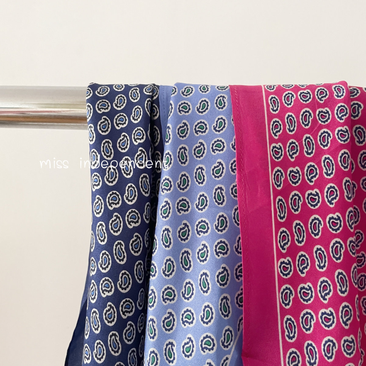 出口美国 RL百搭腰果花轻薄真丝斜纹蚕丝巾菱形巾围巾领巾 三色入