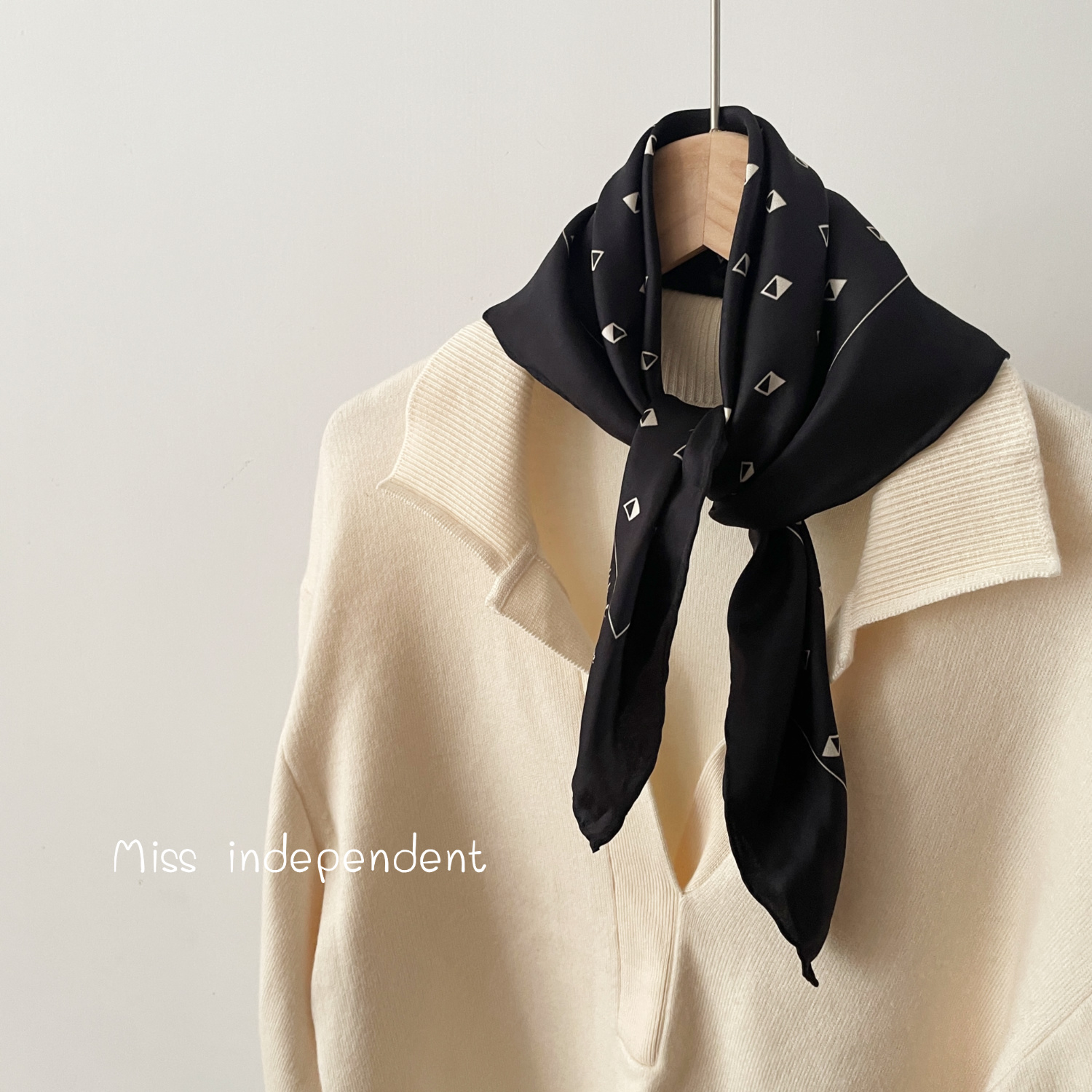 出口美国 RL小菱形印花真丝斜纹蚕丝巾小方巾围巾领巾