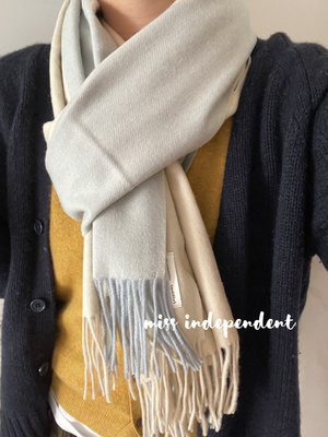 出口北欧简约方块混色羊毛围巾