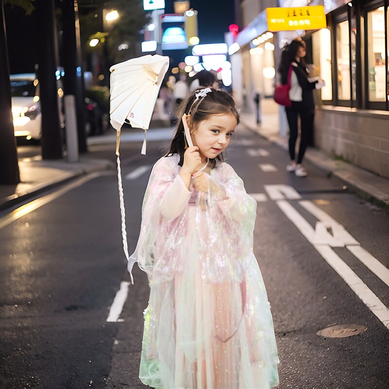 小鲛人泪抖音汉服女童网红