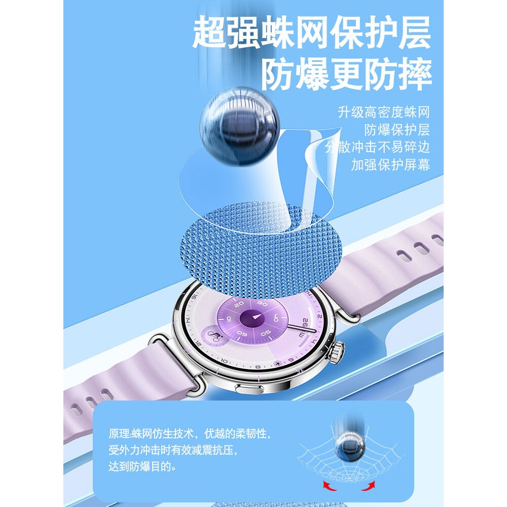德国北丫适用华为GT6水凝膜watchgt6手表GT5Pro保护膜GT4/3陶瓷2e钢化watch全屏41mm防摔46新款gtrunner贴膜2