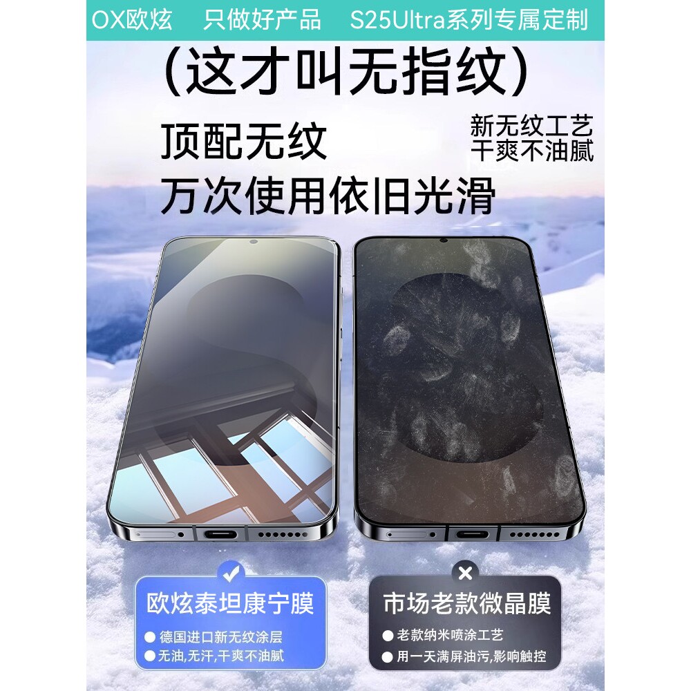 德国北丫【顶配康宁无尘仓】适用三星S25ultra钢化膜三星S26手机膜S25+Galaxy新款S24全屏防窥+plus防爆edge