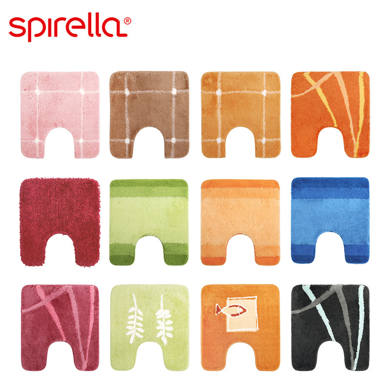 SPIRELLA/丝普瑞多色混纺浴室垫子卫生间马桶U形地垫防滑干脚垫