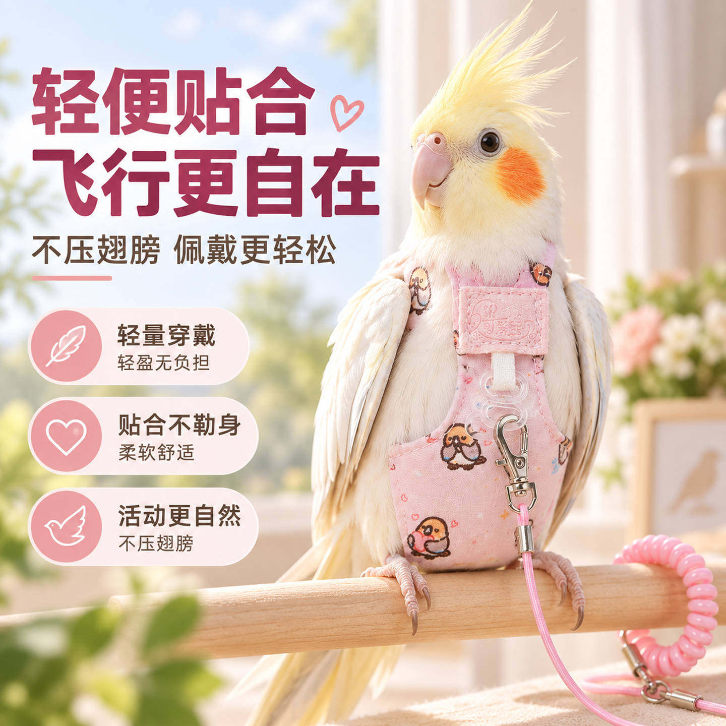 鹦鹉飞行服牵引绳屎兜尿不湿