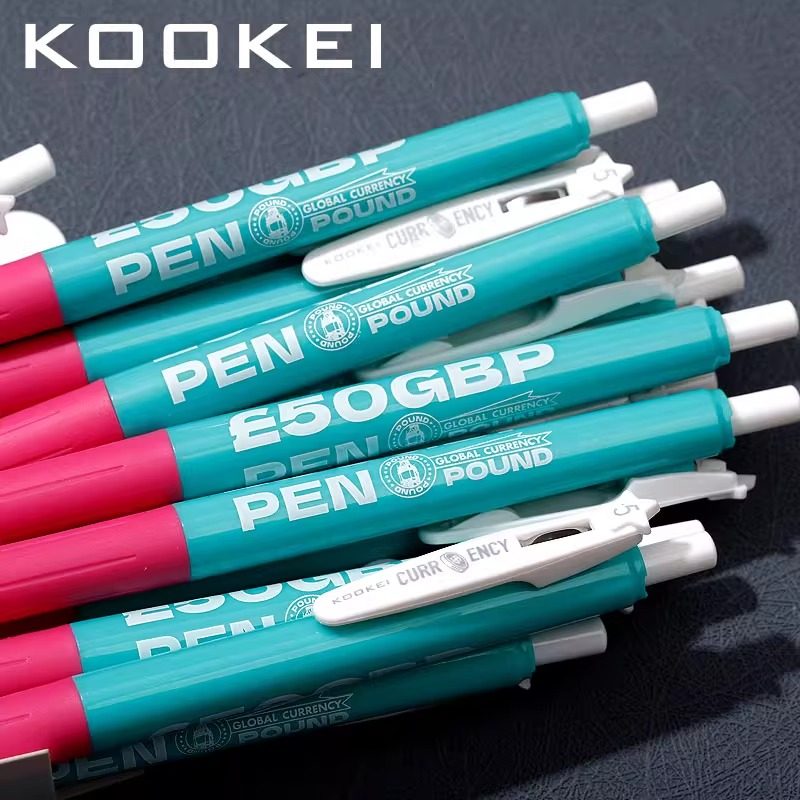 KOOKEI速干中性笔国际货币二代限定按动撞色0.5刷题笔高颜值黑笔图片