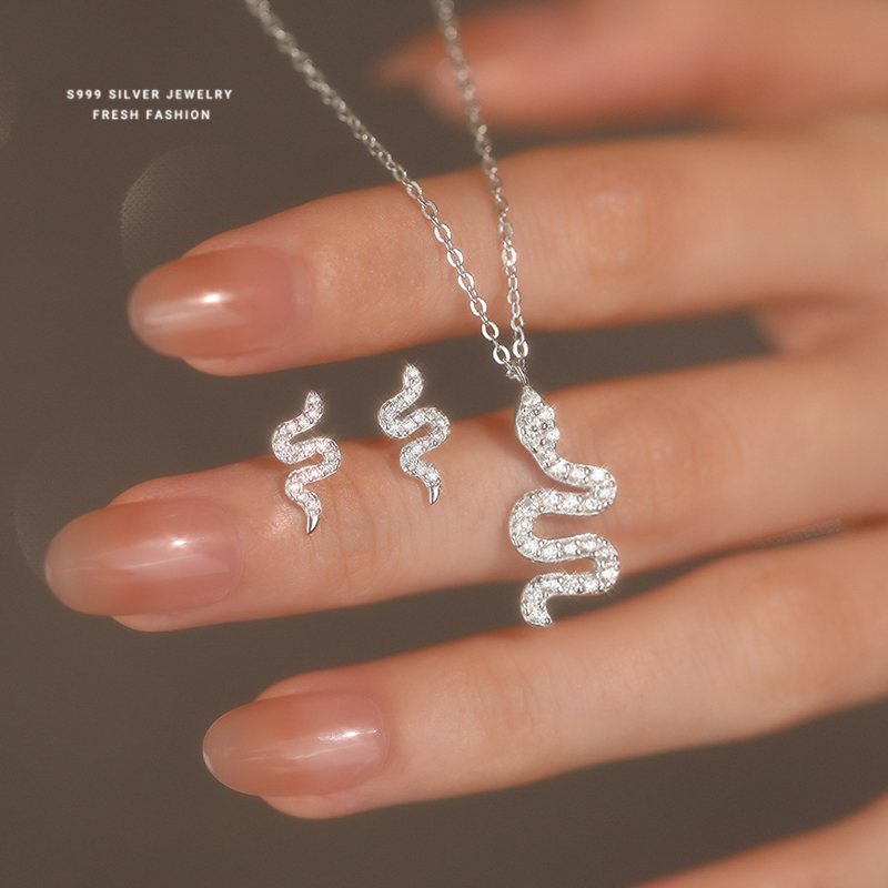 S999纯银小灵蛇项链女高级感轻奢
