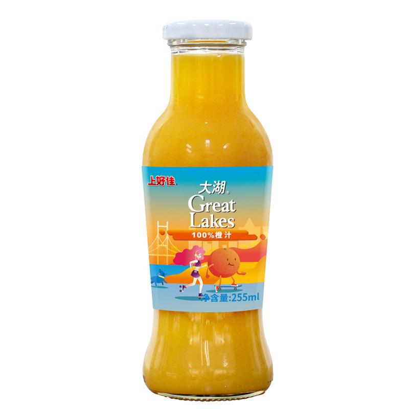大湖橙汁苹果葡萄100%纯果汁饮料无添加包邮正品255ml*2瓶装旗舰