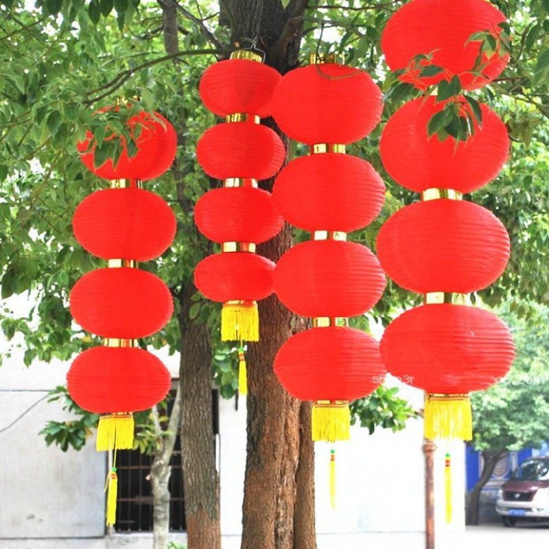 大红户外拉丝灯笼广告礼