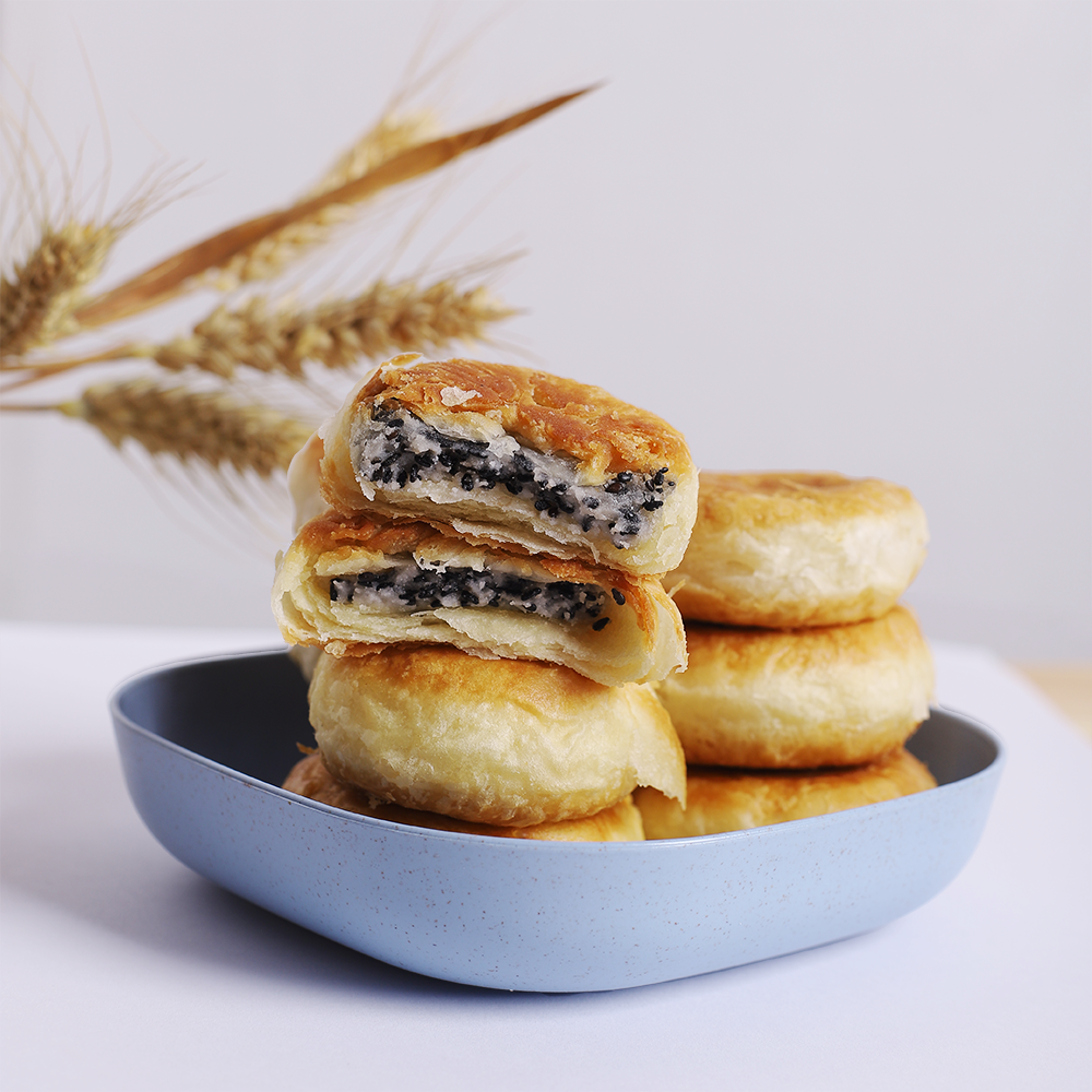 新品铁棍山药黑芝麻酥饼传统糕点休闲零食风味馅饼整箱750克独包