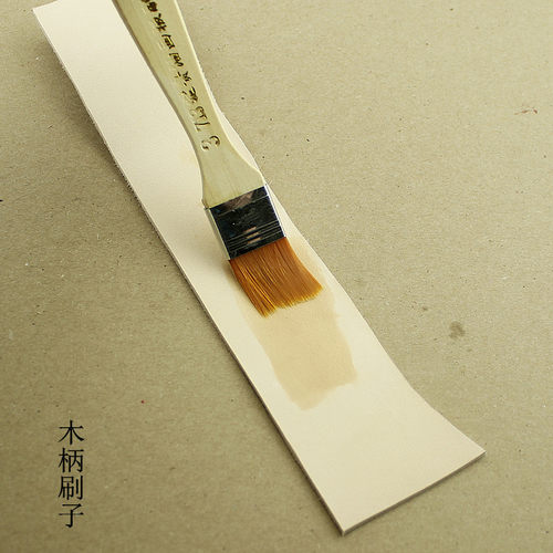 皮革上油木柄软毛刷子上色小木刷植鞣革染色软毛刷子清洁小刷子