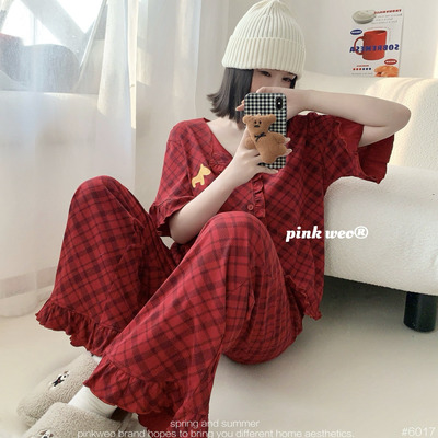 甜美日系开衫翻领春季薄款短袖