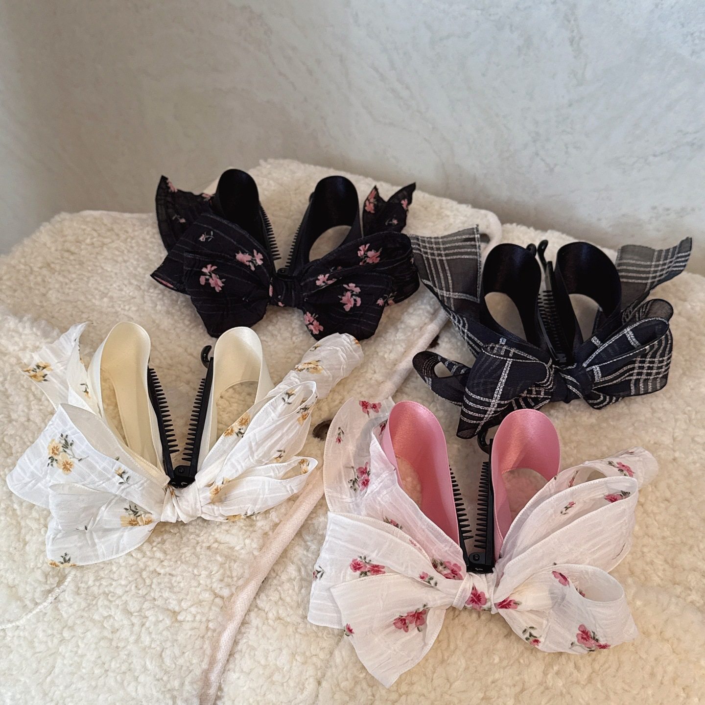 温柔轻纱气质半扎发马尾夹碎花蝴蝶结飘带香蕉夹高级时尚优雅竖夹,饰品/流行首饰/时尚饰品新,民族风发饰,淘宝优惠券,粉丝福利购,淘宝优惠卷