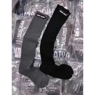 时髦精都在穿的长筒袜双针坑条显瘦欧货陈太同款缝弹力标小腿袜