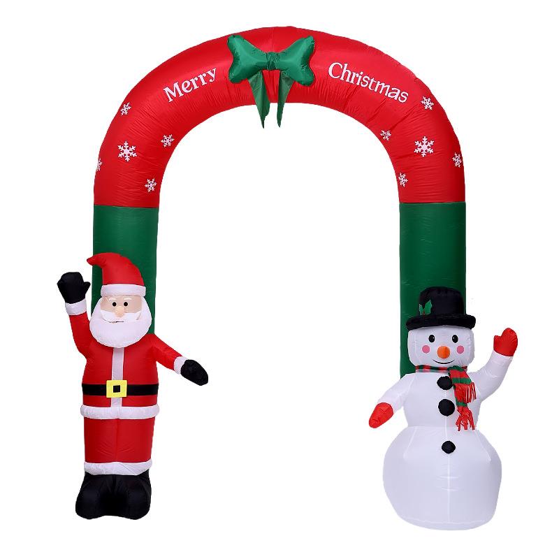 Inflatable 3.1-meter 9-light Christmas Arch Santa Claus雪人