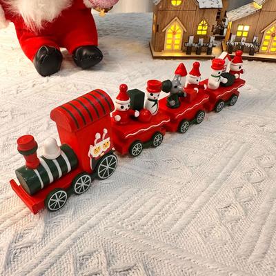 Christmas decorations wooden train DIY assembly ornaments