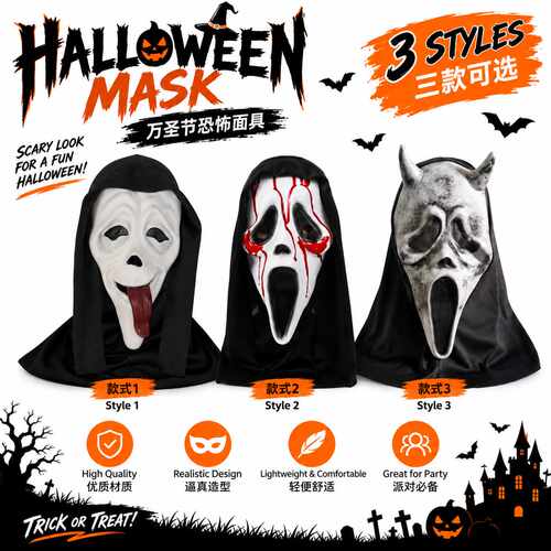 HalloweenTerrorMaskScreamHead