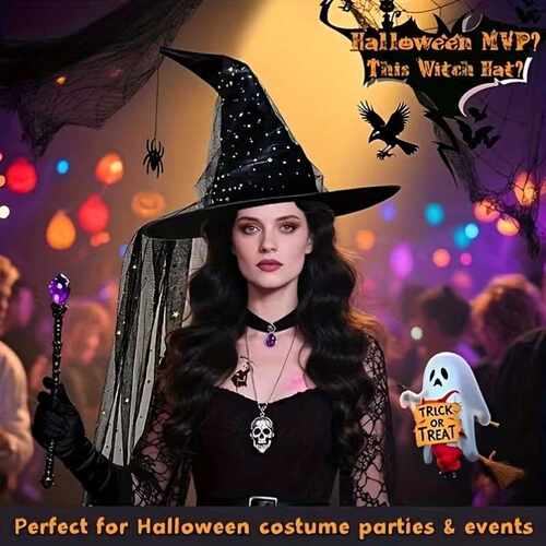 Halloweenblackpleatedmeshwitch