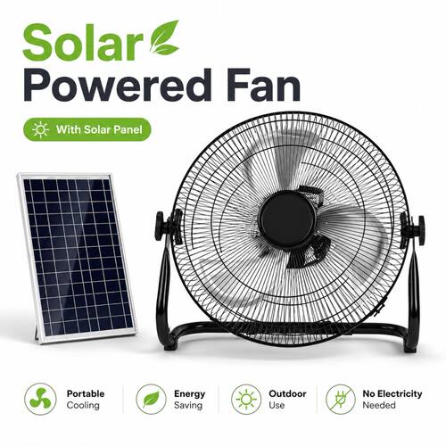 Solar charging fan, household electric fan太阳能充电风扇趴地