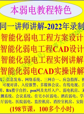 智能化系统弱电教程弱电方案设计CAD施工图设计学习视频教程资料