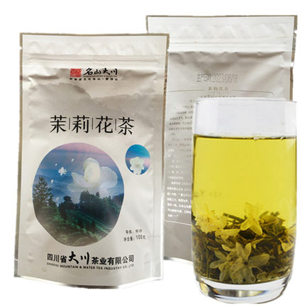 名山大川茉莉花茶100g四川雅安蒙顶山春茶绿茶花毛峰毛尖高山茶叶