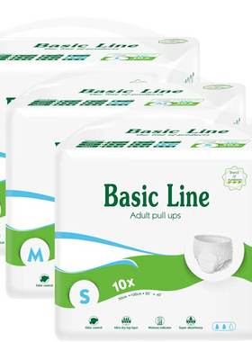 那特恩成人拉拉裤小号SML码男女内裤式纸尿裤老人用产妇安睡裤8包