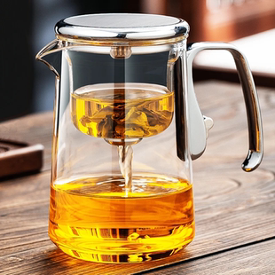 高档磁吸飘逸杯泡茶壶高硼硅玻璃家用一键茶水分离泡茶壶泡茶神器