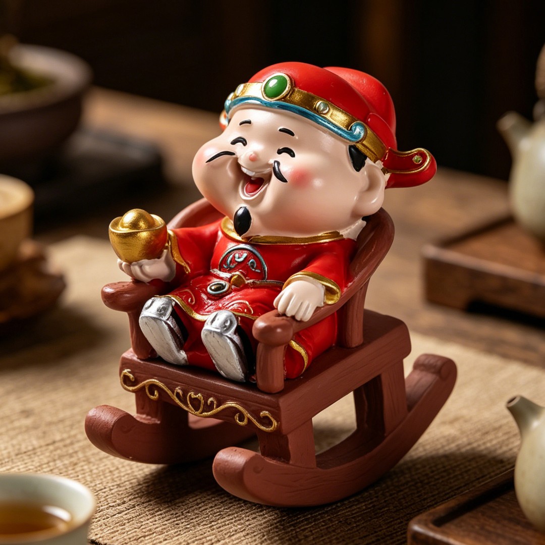 可爱财神爷摇摇椅摆件