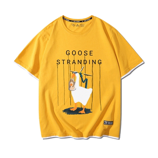 小岛秀夫死亡搁浅cos大鹅周边短袖T恤男女情侣装休闲宽松半截袖潮