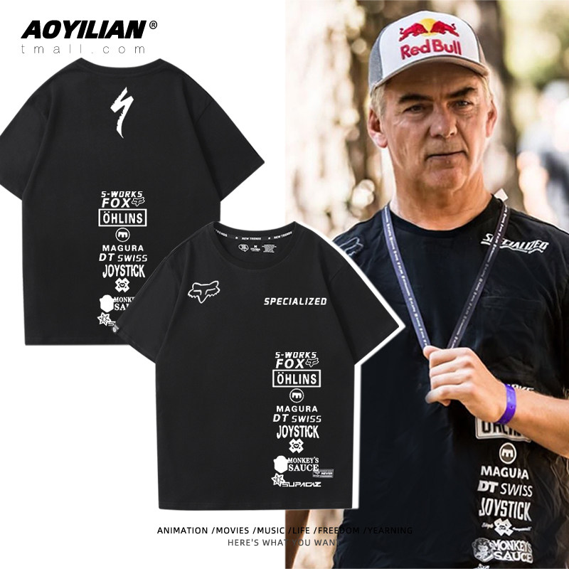 闪电山地土坡周边休闲纯棉圆领T恤ENDURO速降DEMO8定制T恤短袖潮