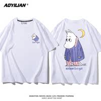 Moomin Chubby Boy's anime-themed short-sleeved T-shirts for men and women in the summer of 2026 are cute, loose and versatile thumbnail 8