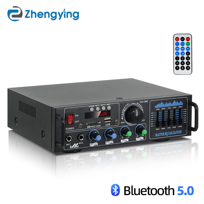 大功率蓝牙功放机 U盘插卡收音机音频放大器K歌功放公共广播系统