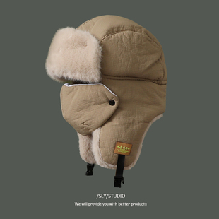 口罩雷锋帽冬季 骑电动车保暖神器防风护耳帽加厚防寒棉帽 男女同款