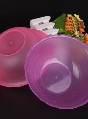 美容院  专用小洗脸盆工具家用防水塑料盆子紫色粉色花边洁面盆