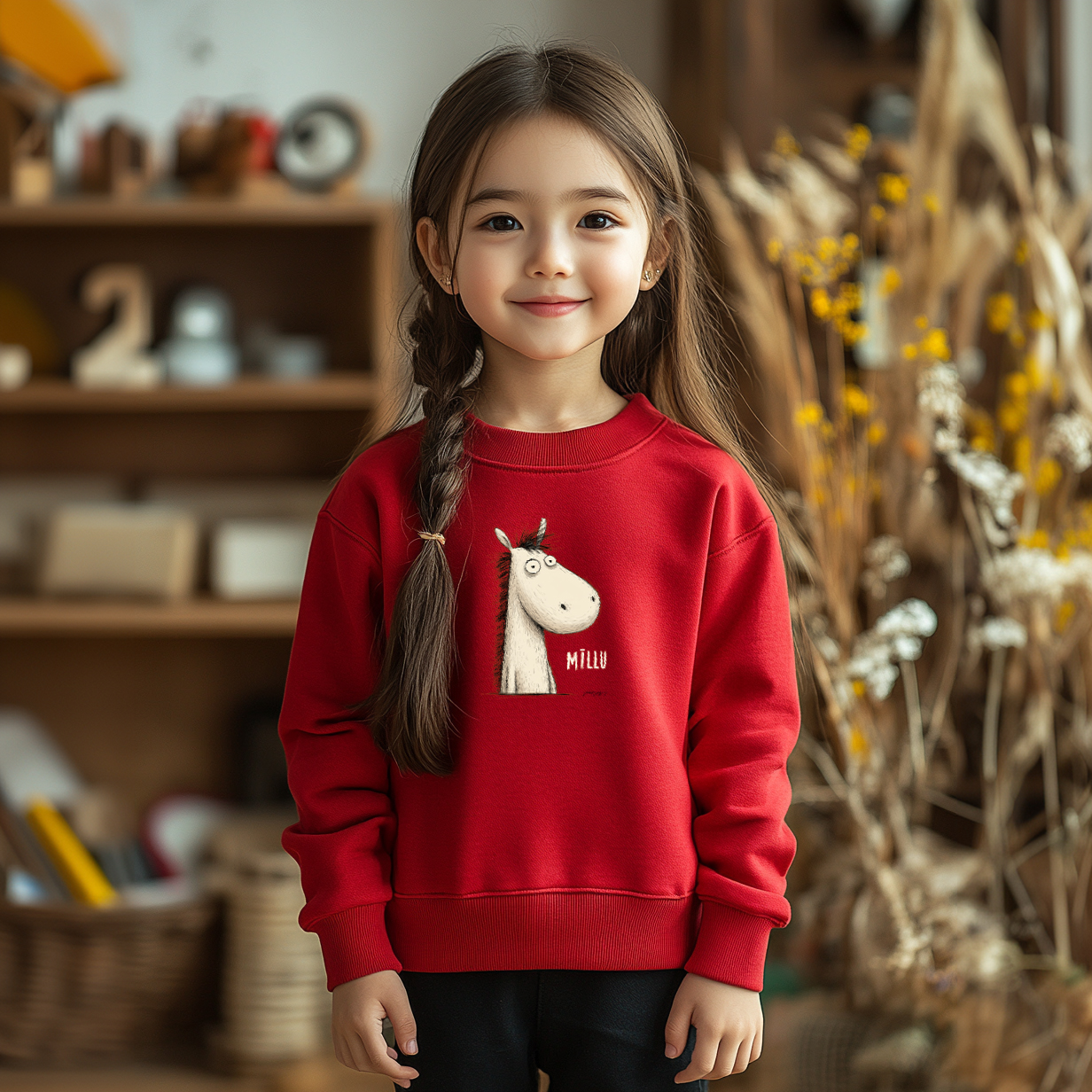 秋冬儿童可爱小马卫衣班服潮