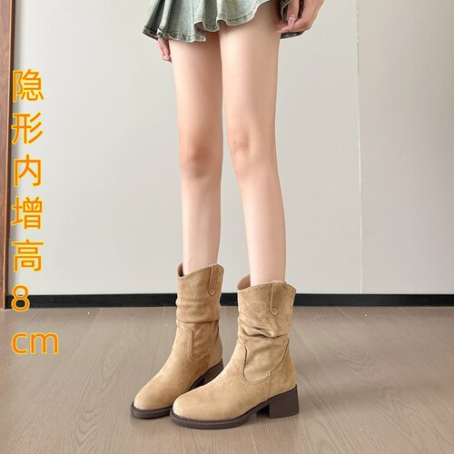 小个子西部牛仔棕色美拉德堆堆靴