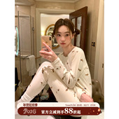 馨帮帮Bra 内搭打底套装 卡通小狗磨毛保暖内衣女秋冬新款 秋衣秋裤