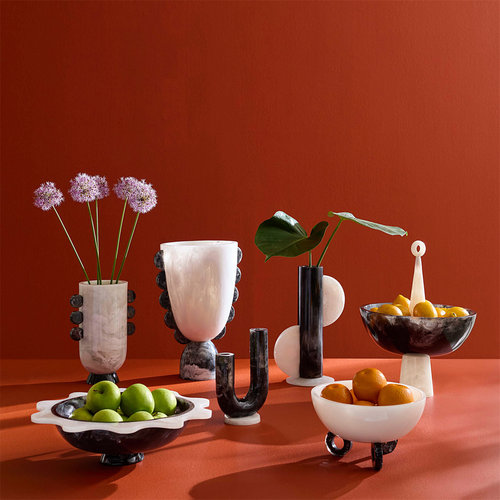 美国Jonathan Adler Como系列花瓶书立果盘碗装饰摆件轻奢样板正