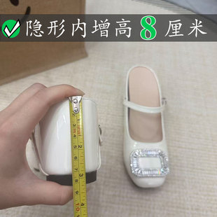 Right Video优雅风水钻方扣rv包头拖鞋女夏季方头穆勒鞋外穿凉鞋